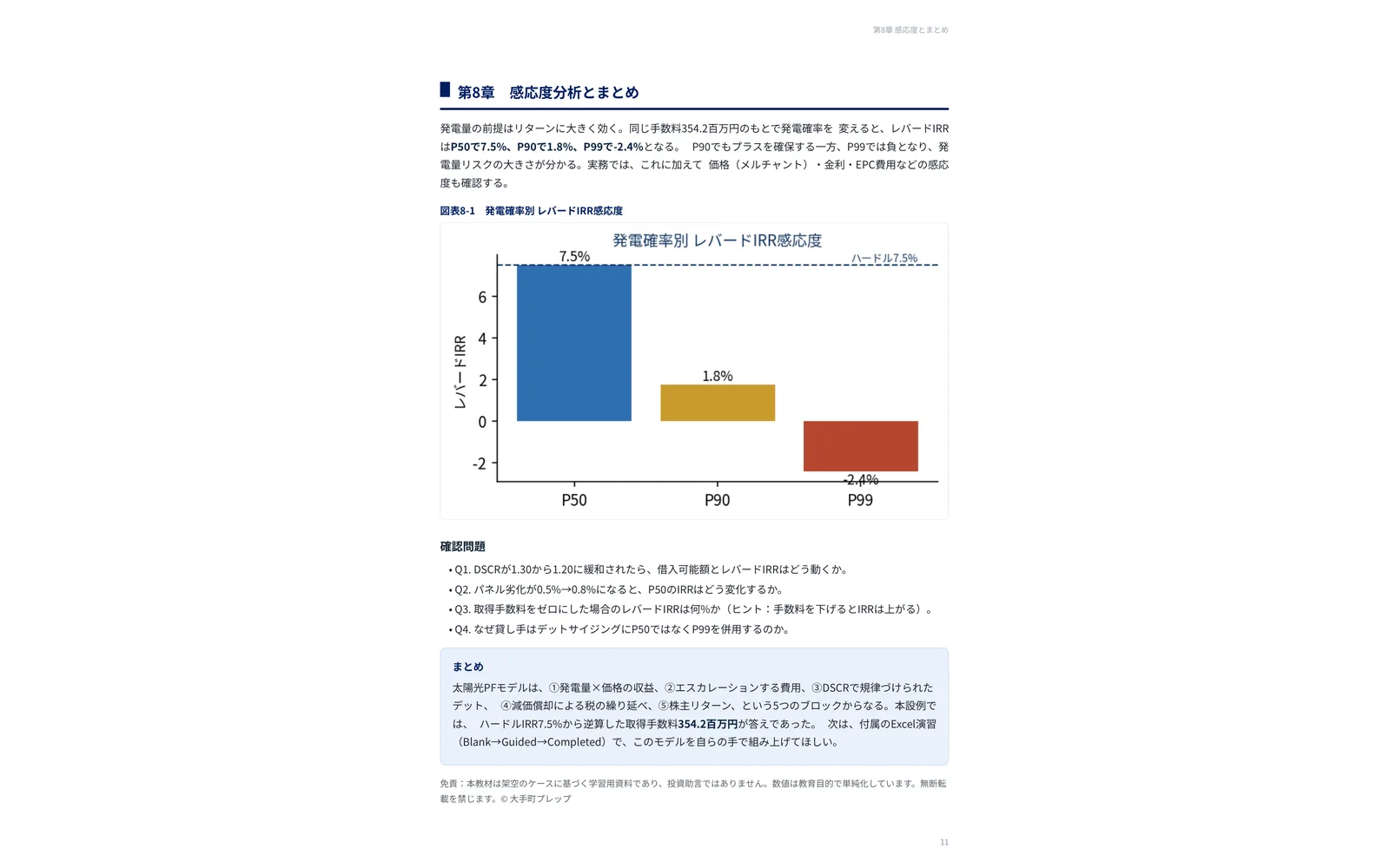 P50・P90・P99の感応度（テキスト第8章）